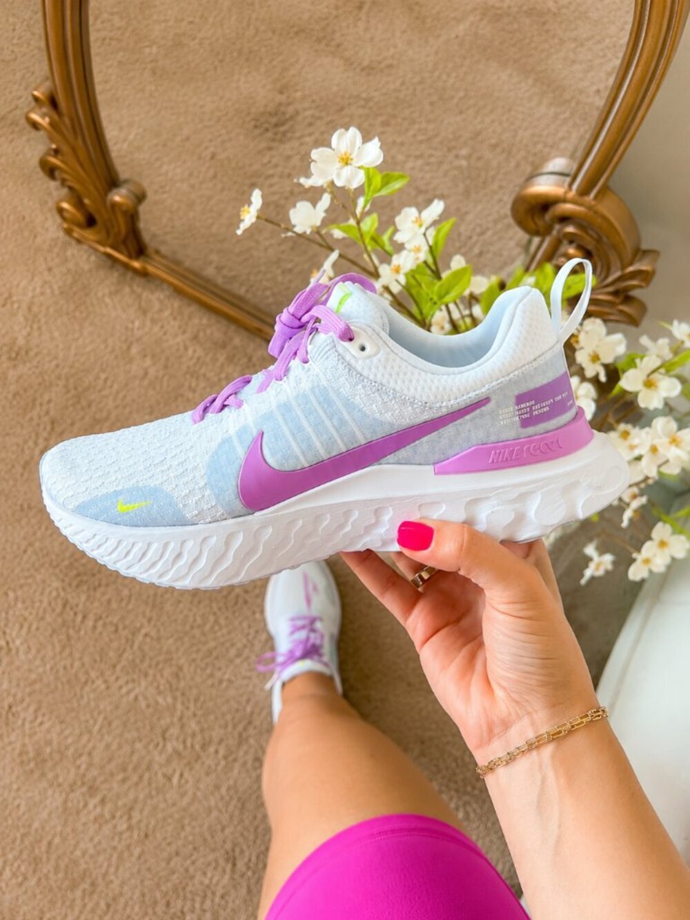 Nike React Infinity 3 Road Running Shoe Sneaker White Purple Size 9.5